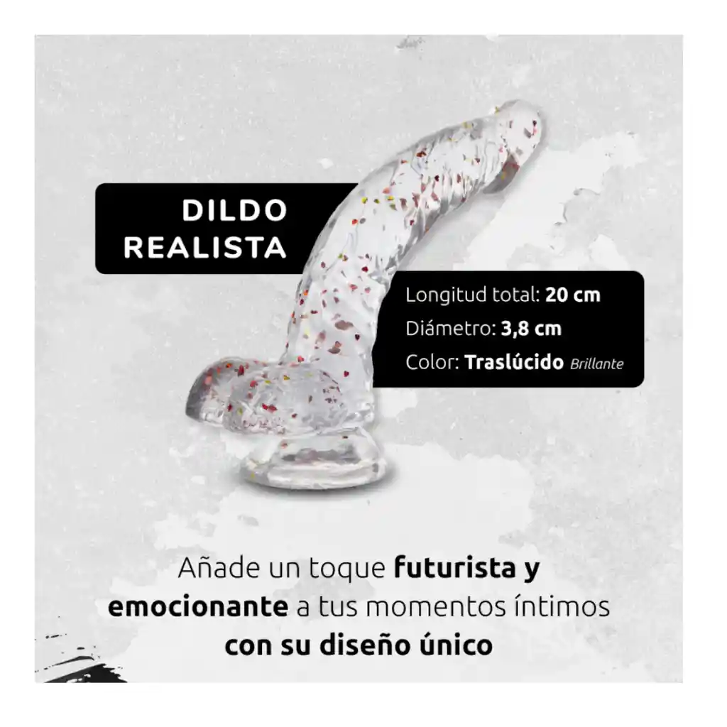 Dildo Realista Chupa Transparente 20 Cm