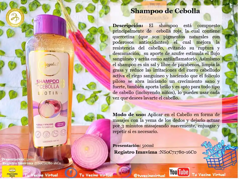 Shampoo De Cebolla Y Perfume Capilar Pink Anyeluz