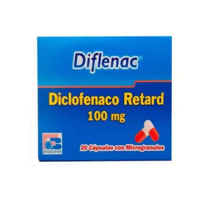 Diclofenaco 100mg Capsulas (diflenac Retard Caja X20 Unidades)