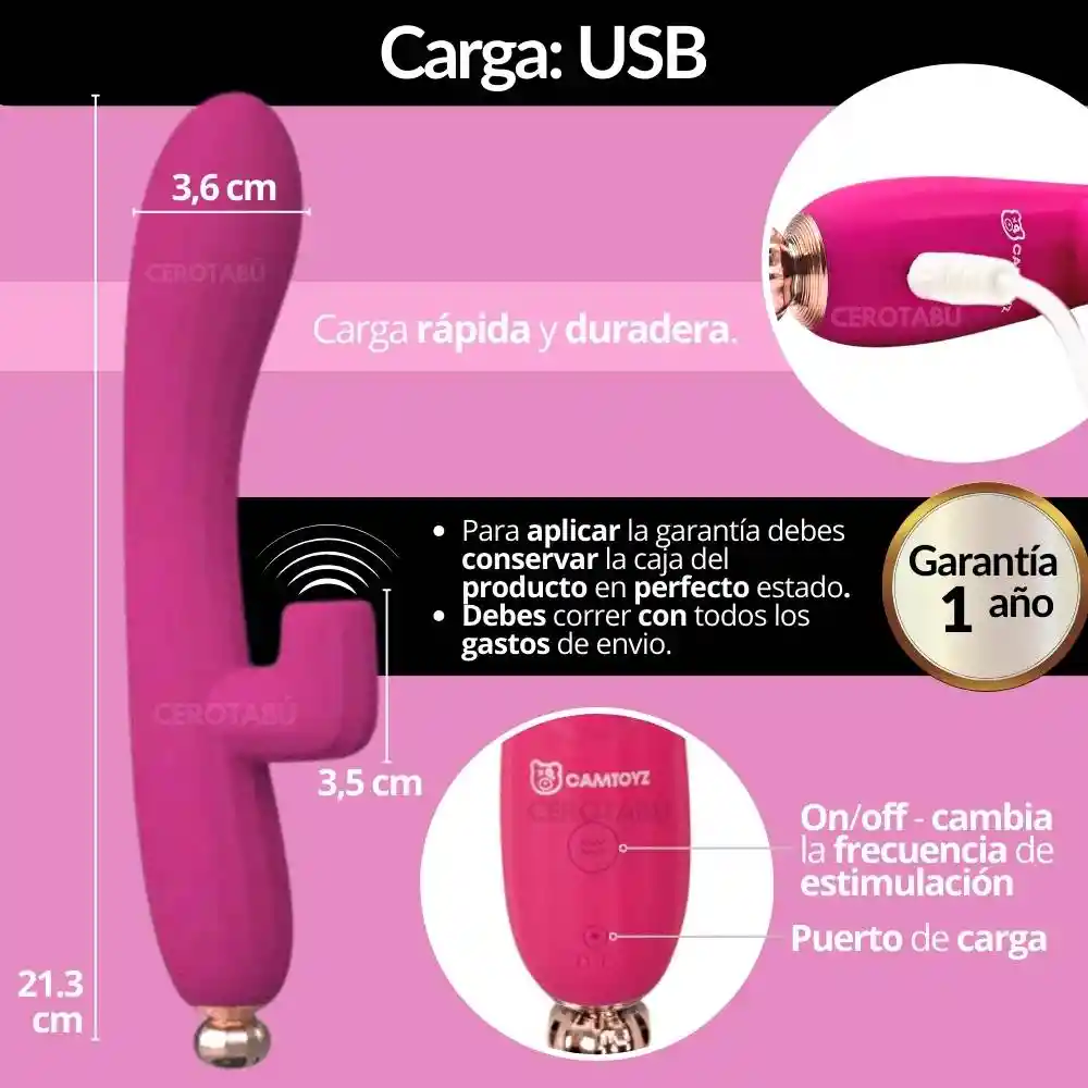 Vibrador Y Succionador Consolador Doble Estimulación Dildo