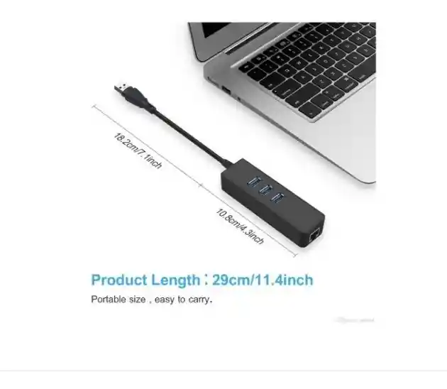 Hub Usb 3.0 Con Puerto Ethernet Gigabit Adaptador