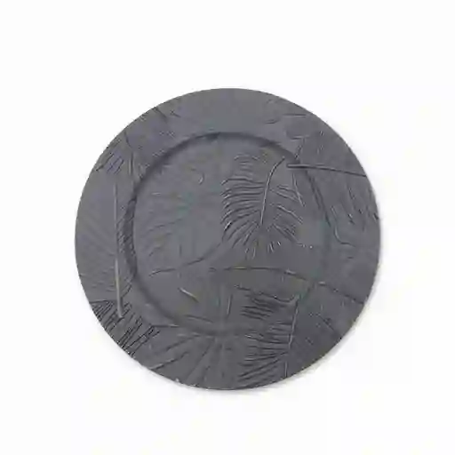 Plato Base Hojas Gris