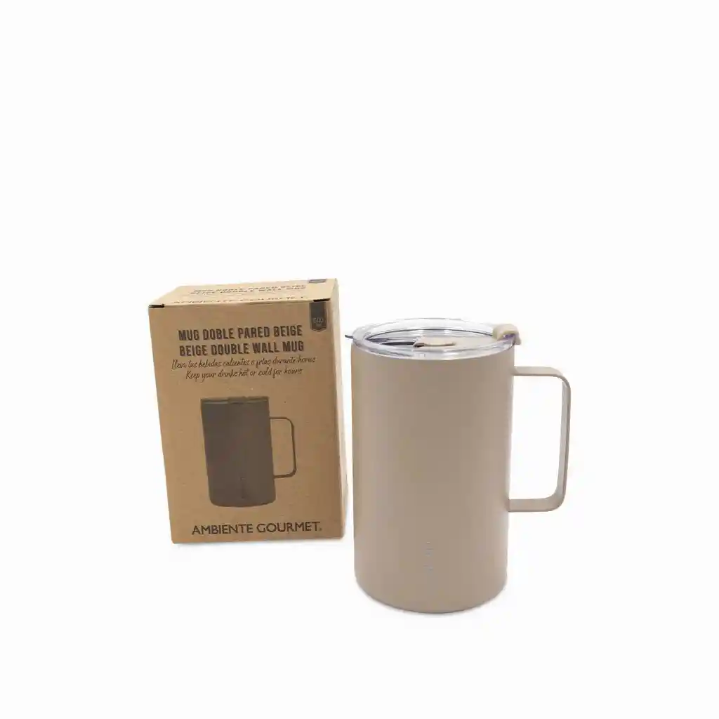 Mug Doble Pared Beige 500ml