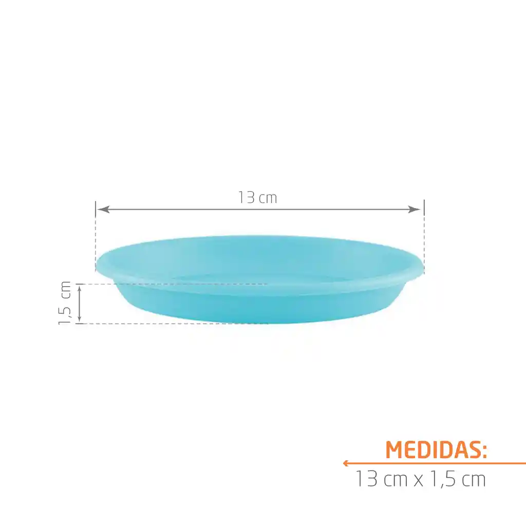 Plato 13 Cm Azul Turquesa