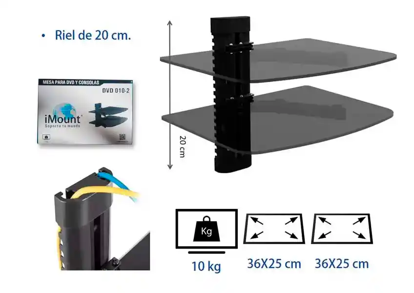 Repisa Base Soporte Doble Para Consola O Dvd