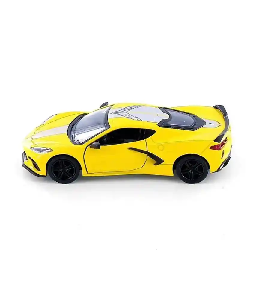 Juguete Coleccionable Carro Chevrolet Corvette C8 Amarillo Ref: Kt5432df Metalico Con Retroceso - Largo X 14cm Juego, Juguete, Coleccion, Vehiculo, Regalo, Cumpleaños, Amor, Feliz Dia, Metal, Sonido, Resistente