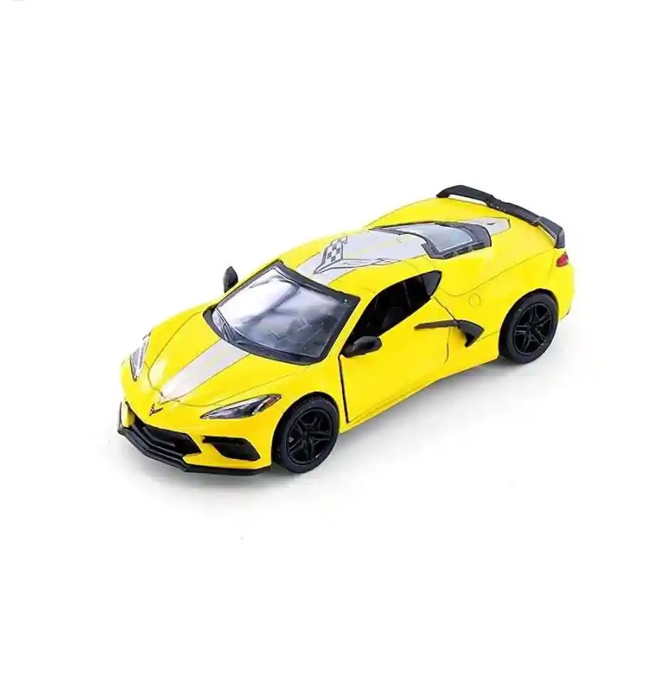 Juguete Coleccionable Carro Chevrolet Corvette C8 Amarillo Ref: Kt5432df Metalico Con Retroceso - Largo X 14cm Juego, Juguete, Coleccion, Vehiculo, Regalo, Cumpleaños, Amor, Feliz Dia, Metal, Sonido, Resistente