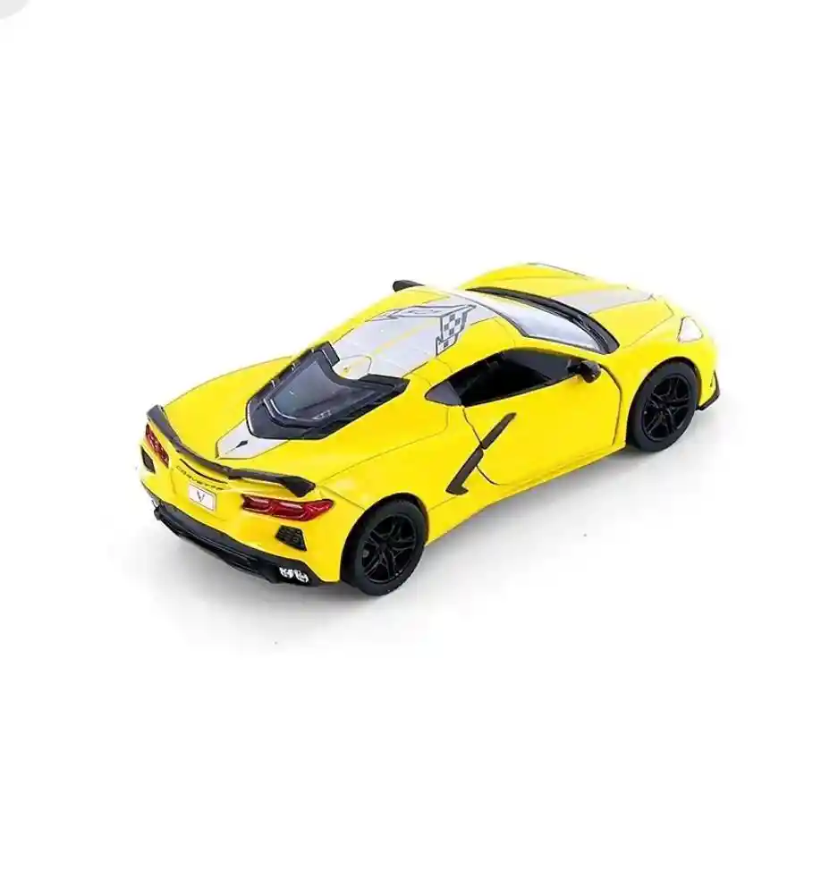 Juguete Coleccionable Carro Chevrolet Corvette C8 Amarillo Ref: Kt5432df Metalico Con Retroceso - Largo X 14cm Juego, Juguete, Coleccion, Vehiculo, Regalo, Cumpleaños, Amor, Feliz Dia, Metal, Sonido, Resistente