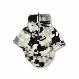 Saco Xs Cuello Alto Cremallera Bisonte Camuflado Gris Negro