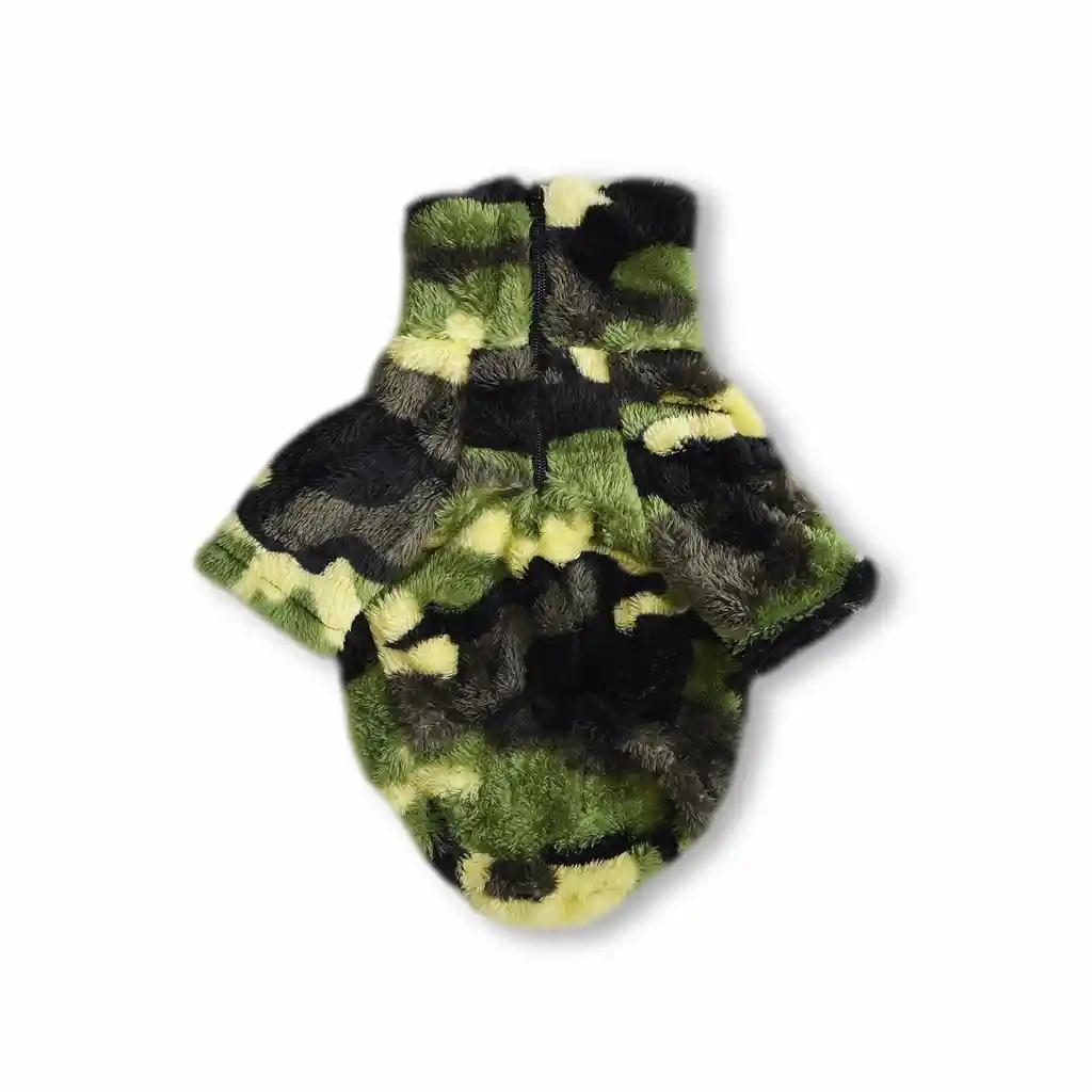 Saco Xs Cuello Alto Cremallera Bisonte Camuflado Verde