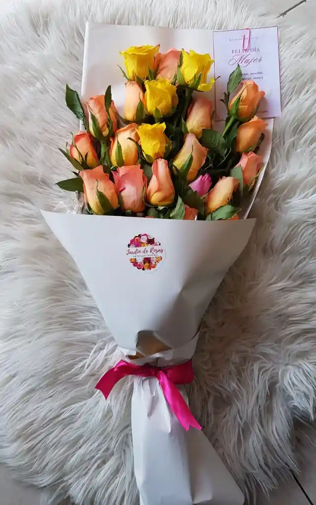 Bouquet De Rosas En Tonos Pastel