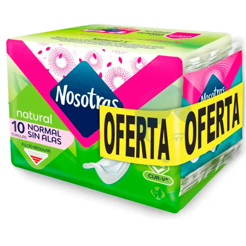 Nosotras Natural Normal Tela X 10 Und + 2 Und Gratis