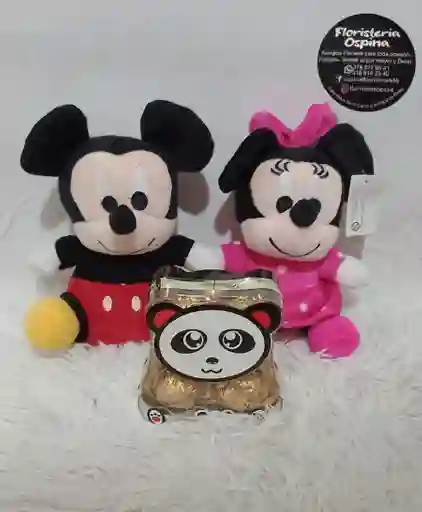 Peluches Mickey Y Minnie Mouse Y Chocolates
