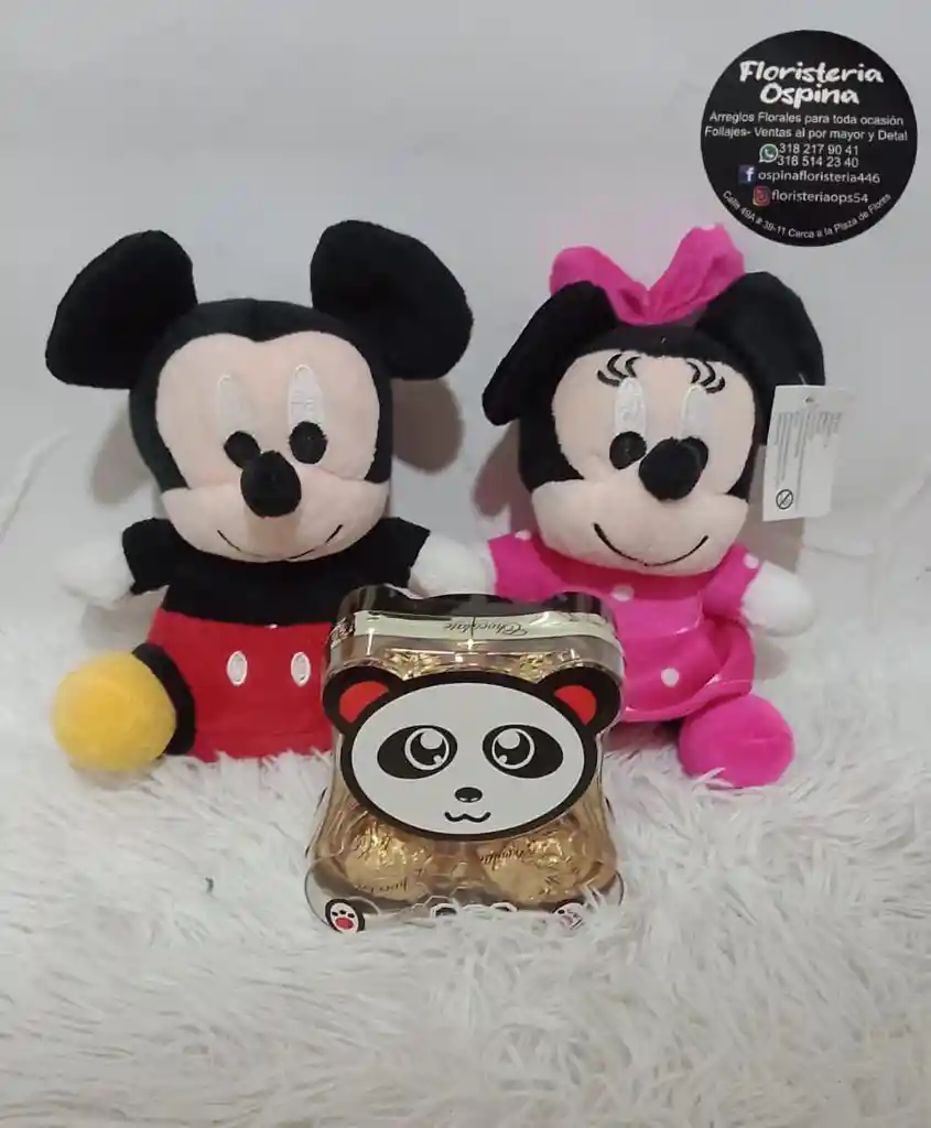 Peluches Mickey Y Minnie Mouse Y Chocolates