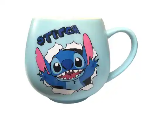 Mug Taza Pocillo Vaso Ceramica Motivo Stitch Azul Claro