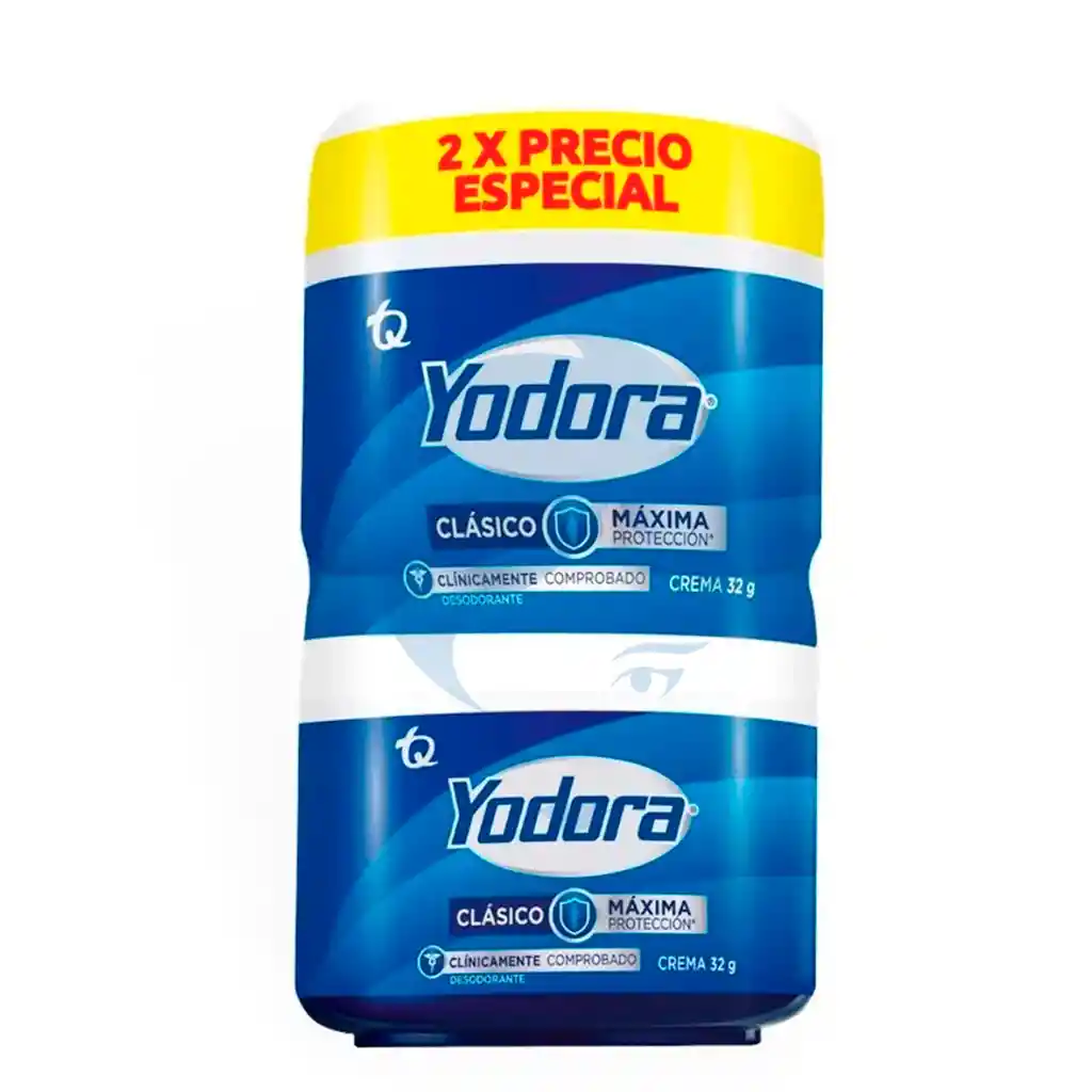 Yodora Desodorante Crema Clasica X 2unds X 32gr