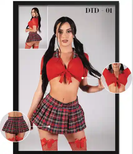 Disfraz Erótico Colegiala Rojo Dtd-01