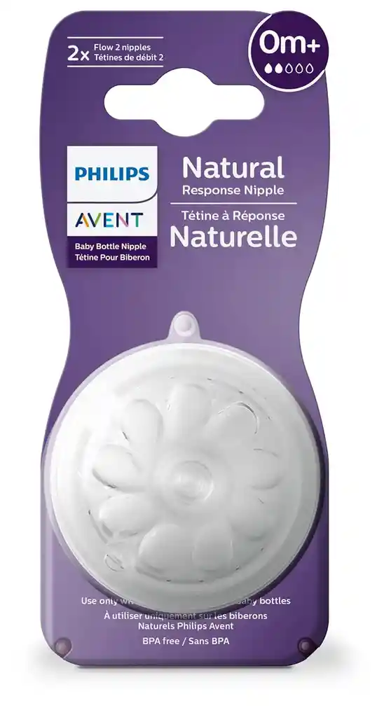 Chupos Tetina Avent Natural Response 3.0 Flujo 2 0m+ X2 Und