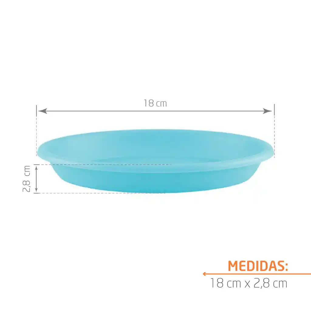 Plato 18 Cm Azul Turquesa