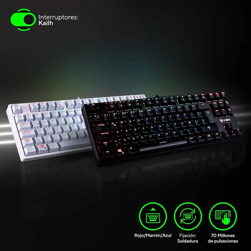 Teclado Mecanico Gamer Rgb Vsg Alnitak 80% | Kailh 70 Millon | Blanco