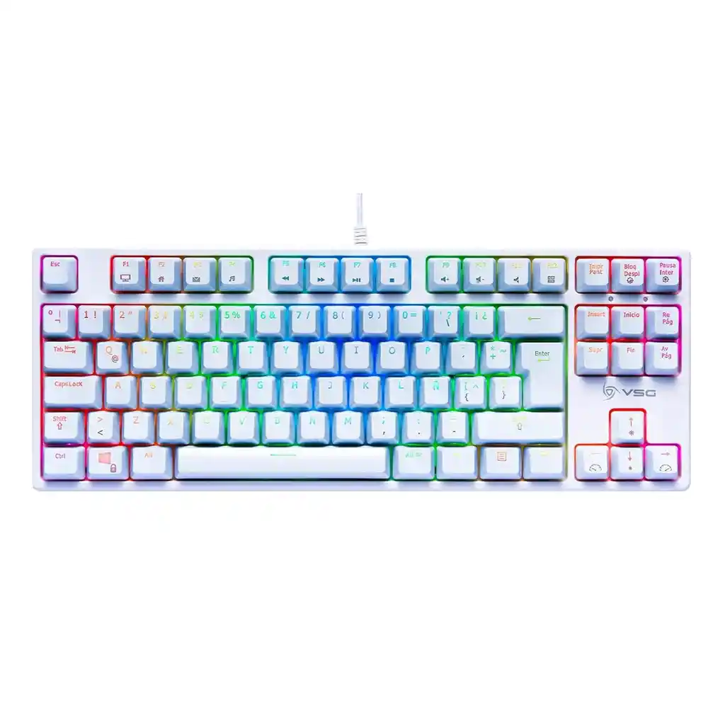 Teclado Mecanico Gamer Rgb Vsg Alnitak 80% | Kailh 70 Millon | Blanco