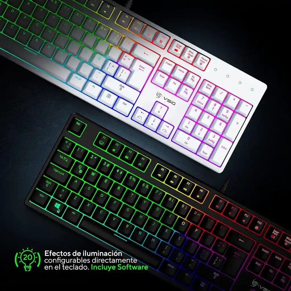 Teclado Mecanico Gamer Rgb Vsg Alnilam Al 100% | Blanco