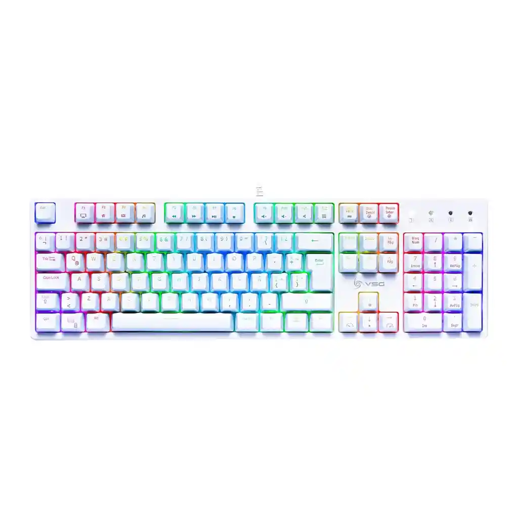 Teclado Mecanico Gamer Rgb Vsg Alnilam Al 100% | Blanco