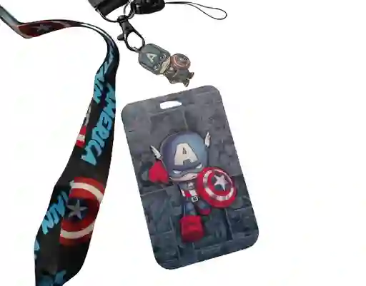Porta Carnet Capitán América Con Yoyo