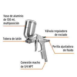 Pistola Pintar Compacta Boquilla 0.5 Mm Lvmp Truper