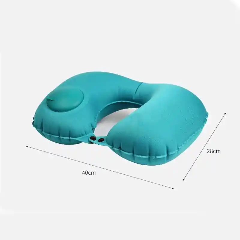 Almohada Inflable Automatica Cuello Cervical + Kit Viajero