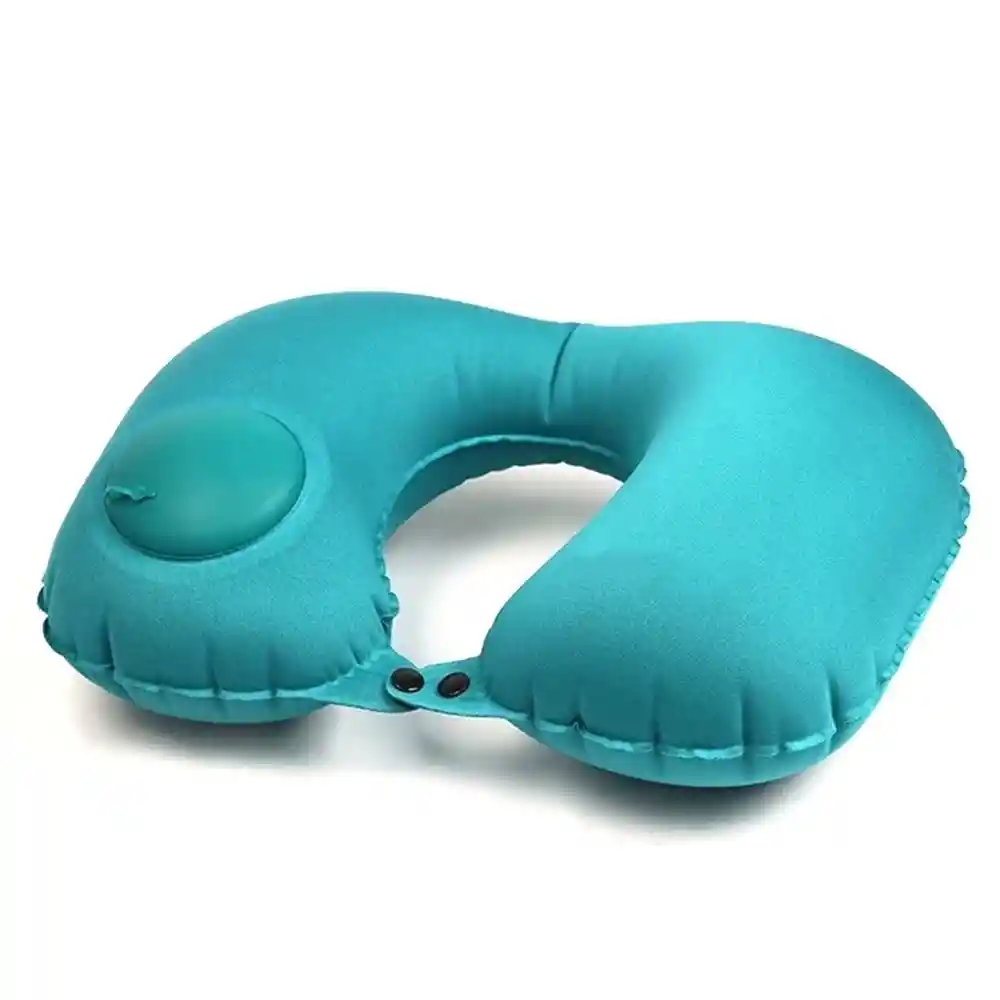 Almohada Inflable Automatica Cuello Cervical + Kit Viajero