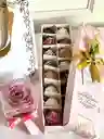 Regalo Dìa De La Mujer. Cofre De Rosa Preservada + Caja X 16 Fresas Achocolatadas