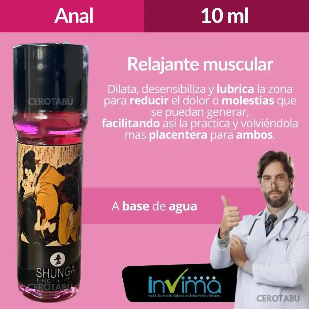 Lubricante Dilatador Anal Desensibilizante Relajante Shunga 10ml