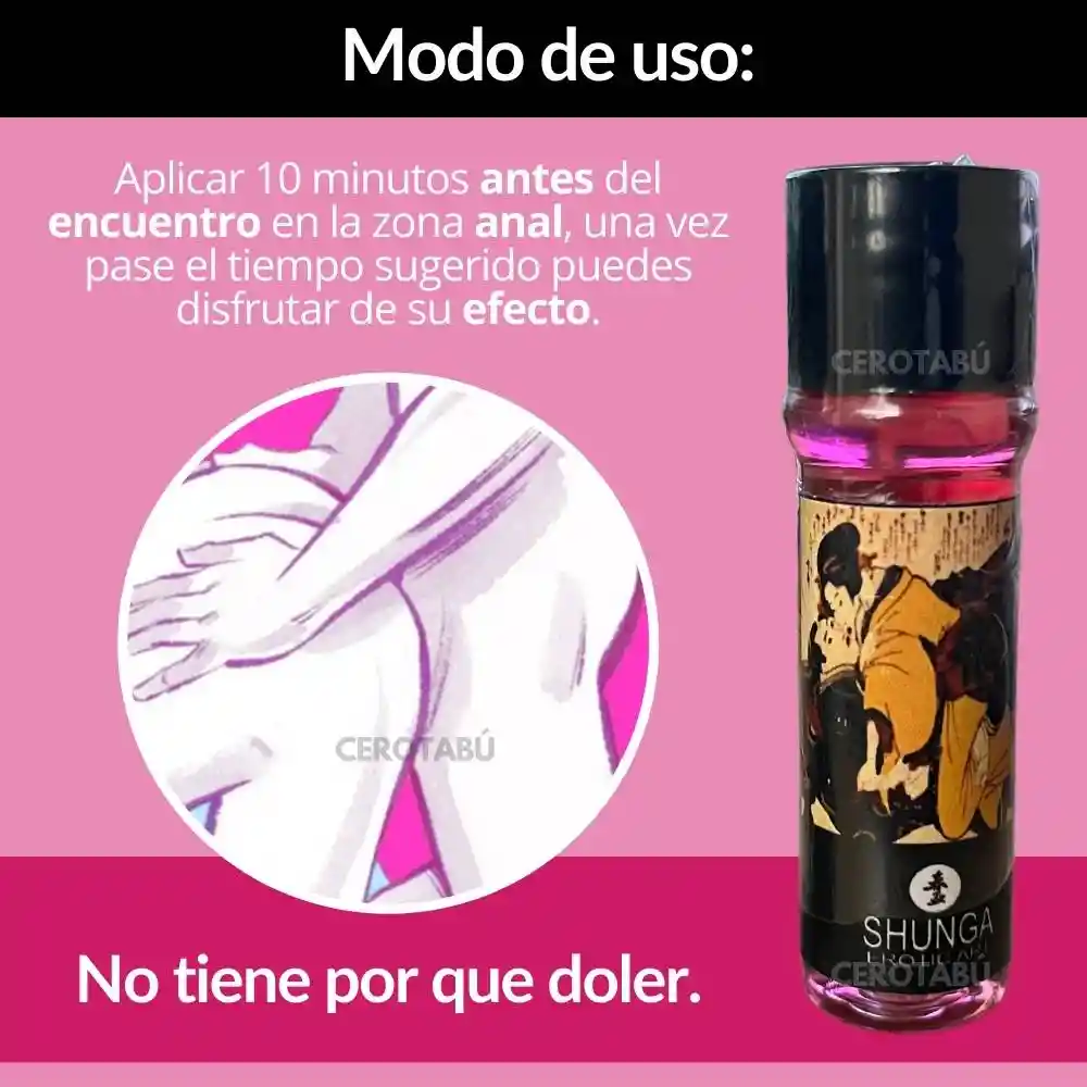 Lubricante Dilatador Anal Desensibilizante Relajante Shunga 10ml