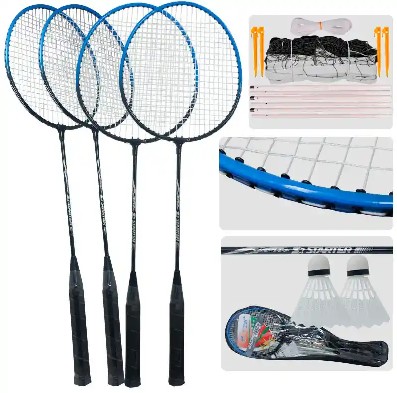 Set De Badminton Raquetas, Malla Y Volante