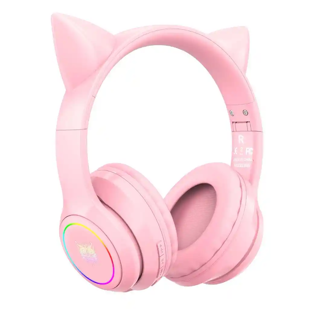 Diadema Bluetooth 5.0 De Gato B90 Color Rosada