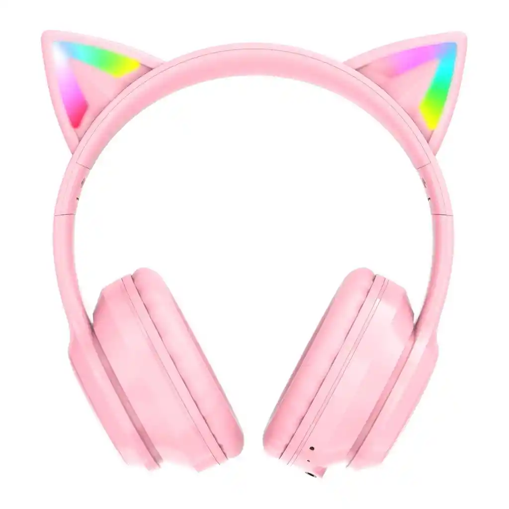 Diadema Bluetooth 5.0 De Gato B90 Color Rosada