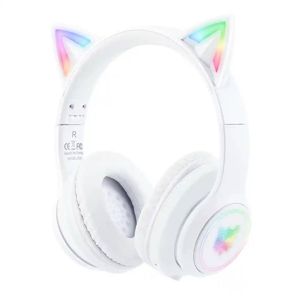 Diadema Bluetooth 5.0 De Gato B90 Color Blanca