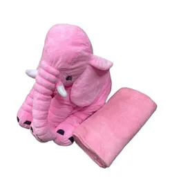 Peluche Elefante Color Rosado Claro Con Cobija 50cm X 30cm Grande