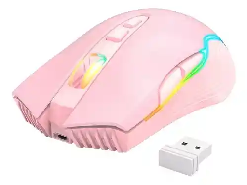 Mouse De Juego Rosado Onikuma Cw905 Inalambrico Recargable