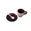 Mug Pocillo Con Cuchara Y Plato Ceramica