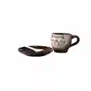 Mug Pocillo Con Cuchara Y Plato Ceramica