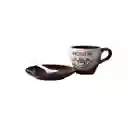 Mug Pocillo Con Cuchara Y Plato Ceramica