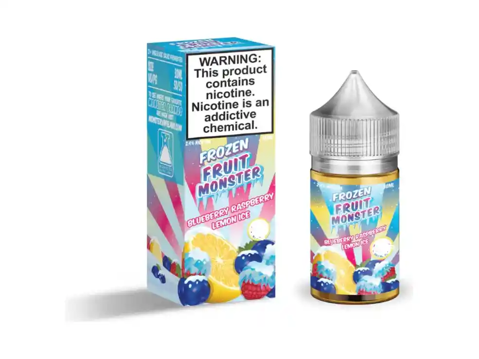 Frozen Fruit Monster Salt Blueberry Raspberry Lemon Ice 30ml 48%. Nic