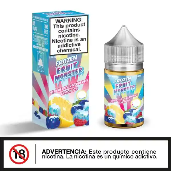 Frozen Fruit Monster Salt Blueberry Raspberry Lemon Ice 30ml 48%. Nic