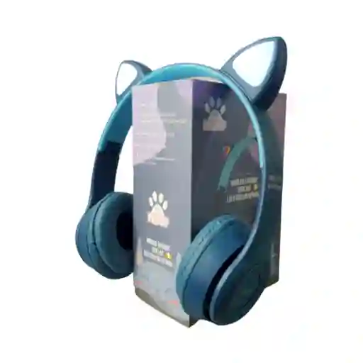 Audífonos Cat Ear Mz47 Azul Wireless Headset Bluetooth