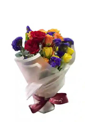 Bouquet Rosas Mini Y Flores Surtidad