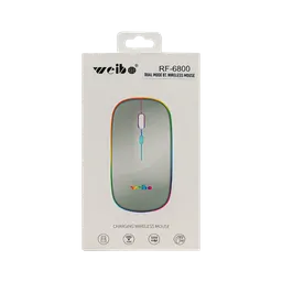 Mouse Inalámbrico Recargable Weibo Rf-6800 Con Led Rgb