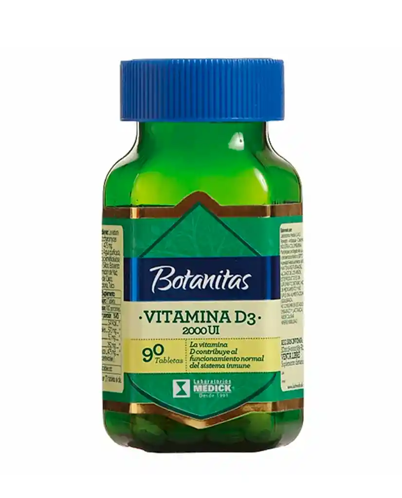 Vitamina D3 + 200 Ui Botanitas 90 Tabletas