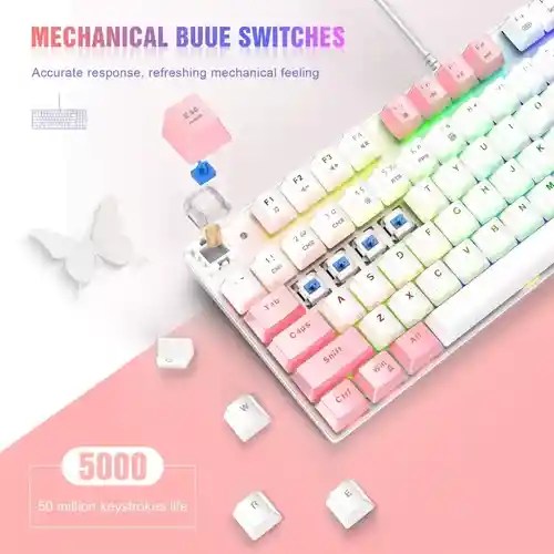 Kit De Teclado Y Mouse Onikuma G26+cw905 Mecanico Blanco